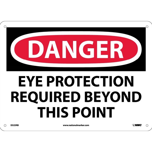 Danger Eye Protection Required Beyond This Point Sign (D525RB)