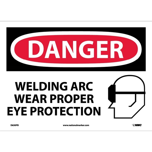 Danger Welding Arc Wear Proper Eye Protection Sign (D630PB)