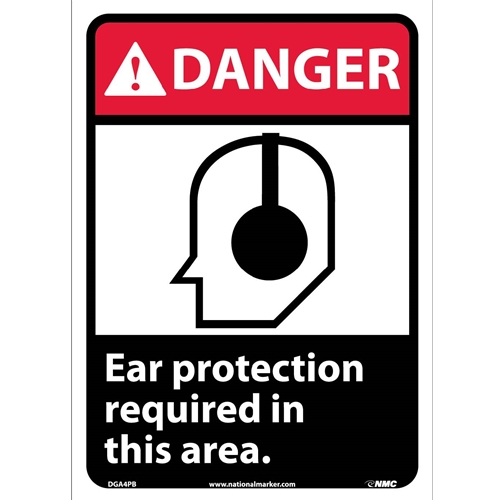 Danger Ear Protection Required In This Area Sign (DGA4PB)