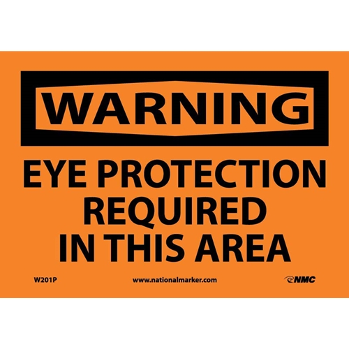 Warning Eye Protection Required In This Area Sign (W201P)
