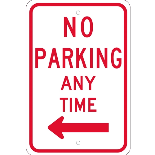 No Parking Anytime With Left Arrow Sign (TM015K)