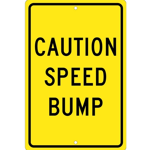 Caution Speed Bump Sign (TM136K)