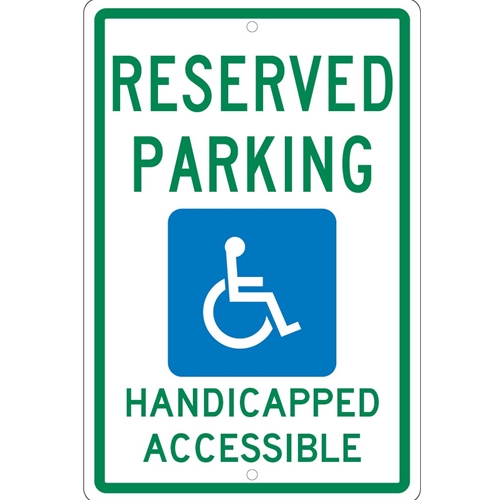 Reserved Handicap Parking Van Accessible Ada Sign (TM197H)