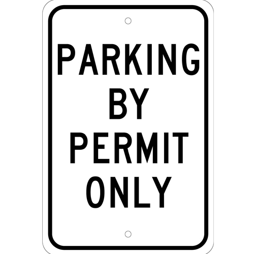 Parking By Permit Only Sign (TM54J)