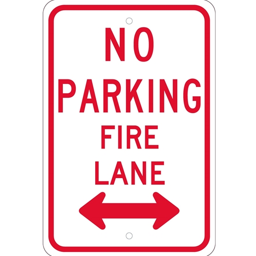No Parking Fire Lane With Double Arrow Sign (TM620J)