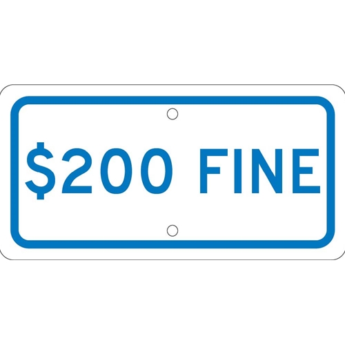 Van Accessible $200 Fine Ada Sign (TMA8H)