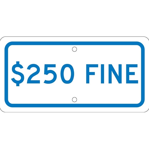 Van Accessible $250 Fine Ada Sign (TMA9H)