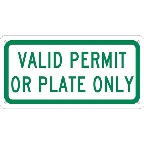 Handicapped Parking New York Valid Permit Or Plate Only Sign (TMAS14G)