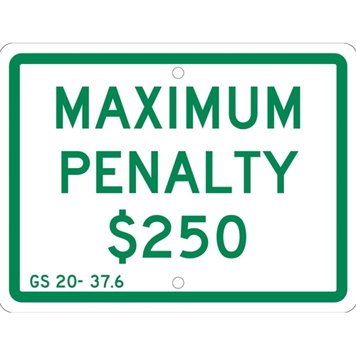 State Handicapped Parking Plaque $250 Fine Minimum (TMAS15H)
