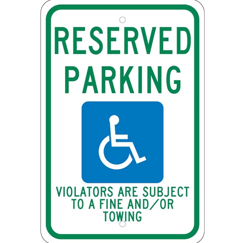 State Handicapped Reserved Parking Sign New Mexico (TMS325J)