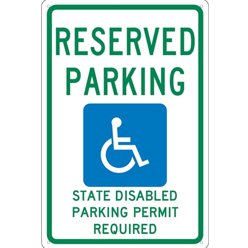 State  Handicapped  Reserved Parking Washington Sign (TMS341G)