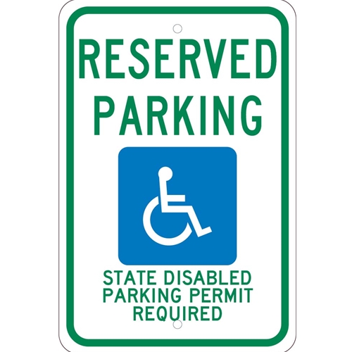 State  Handicapped  Reserved Parking Washington Sign (TMS341J)