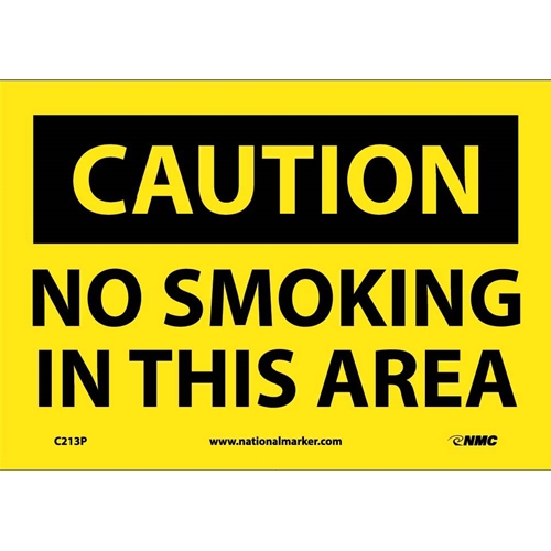 Caution No Smoking In This Area Sign (C213P)