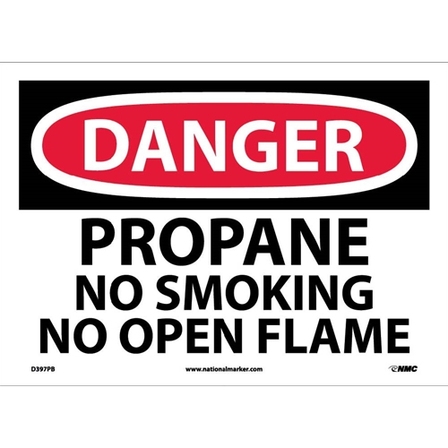 Danger Propane No Smoking No Open Flame Sign (D397PB)