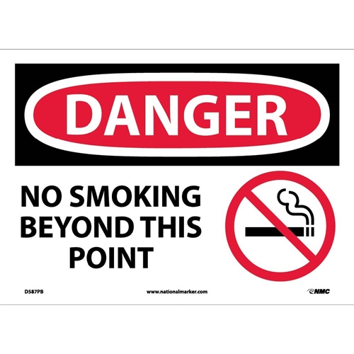 Danger No Smoking Beyond This Point Sign (D587PB)