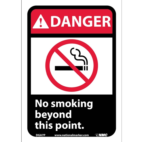 Danger No Smoking Beyond This Point Sign (DGA7P)