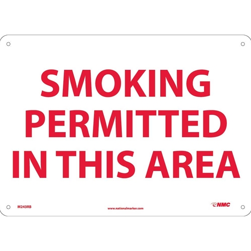 Smoking Permitted In This Area Sign (M243RB)