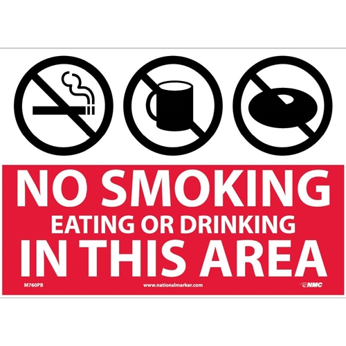 No Smoking Eating Or Drinking In This Area Sign (M760PB)