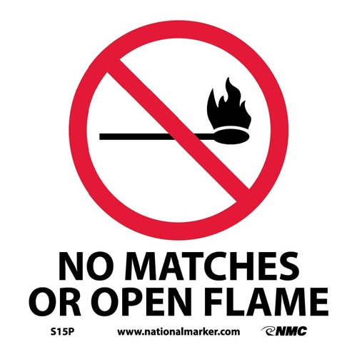 No Matches Or Open Flame Sign (S15P)