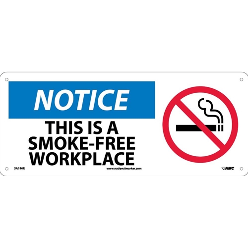 Notice This Is A Smoke-Free Workplace Sign (SA190R)