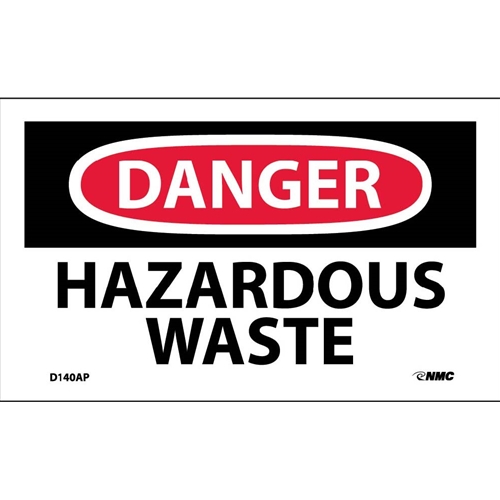Danger Hazardous Waste Label (D140AP)