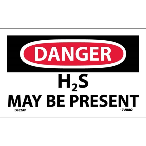 Danger H2S May Be Present Label (D282AP)