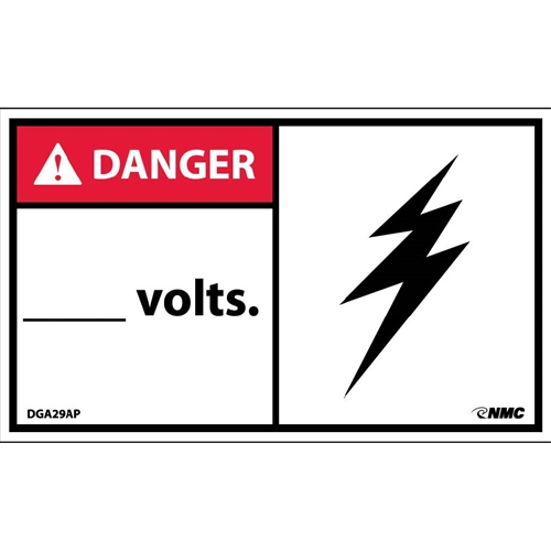 Danger ___ Volts Label (DGA29AP)