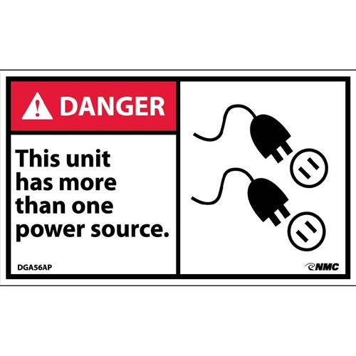 Danger This Unit Has More Than One Power Source Label (DGA56AP)
