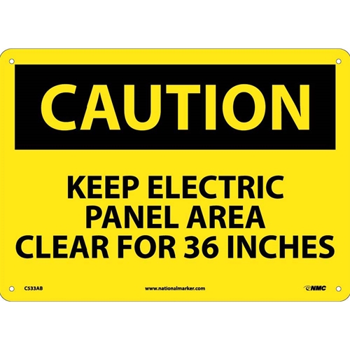 Caution Keep Electrical Panel Area Clear For 36 Inches Sign (C533AB)