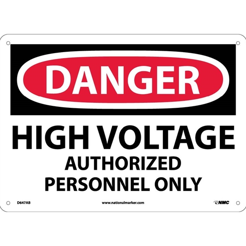 Danger High Voltage Authorized Personnel Only Sign (D647AB)