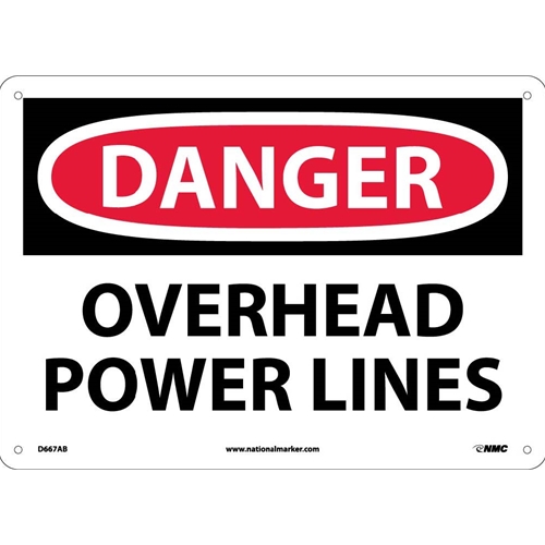 Danger Overhead Power Lines Sign (D667AB)