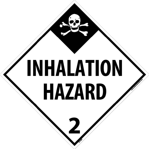 Inhalation Hazard 2 Dot Placard Sign (DL105P)