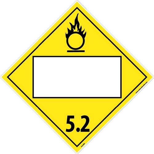 5.2 Oxidizer And Organic Peroxide Blank Dot Placard Sign (DL63BP)