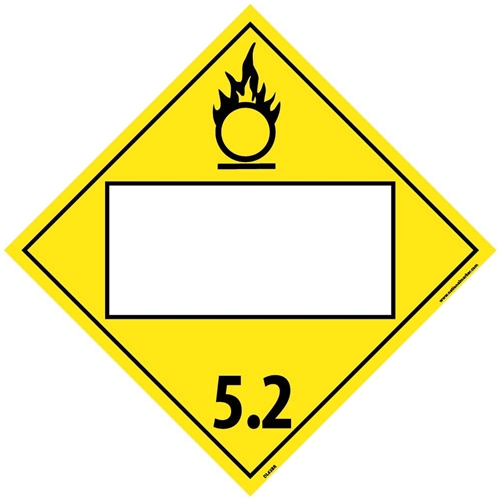 5.2 Oxidizer And Organic Peroxide Blank Dot Placard Sign (DL63BR)