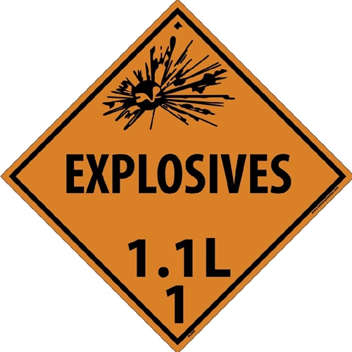 Explosives 1.1L 1 Dot Placard Sign (DL89R)