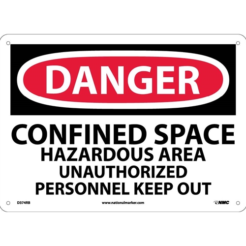 Danger Confined Space Keep Out Sign (D374RB)