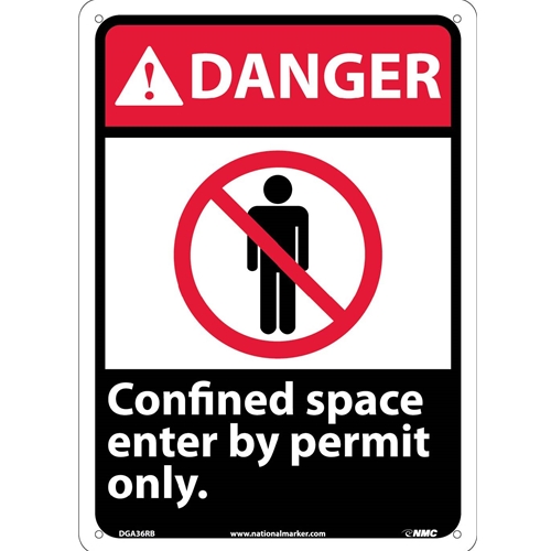 Danger Confined Space Enter By Permit Only Sign (DGA36RB)