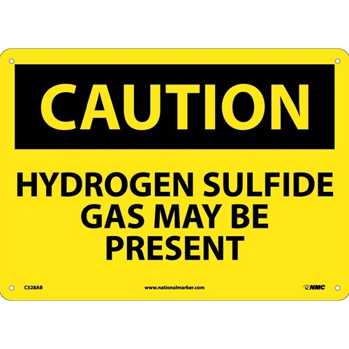 Caution Hydrogen Sulfide Gas May Be Present Sign (C528AB)