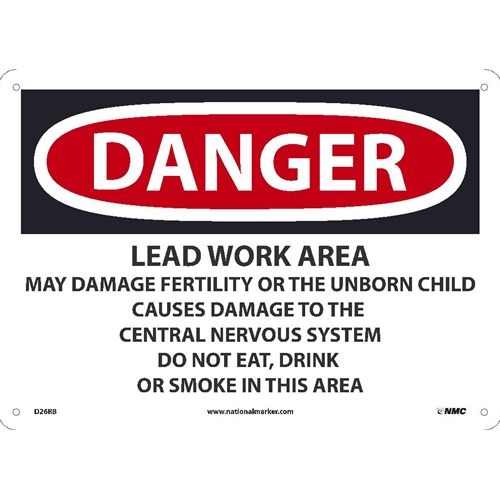Danger Lead Work Area Sign (D26RB)