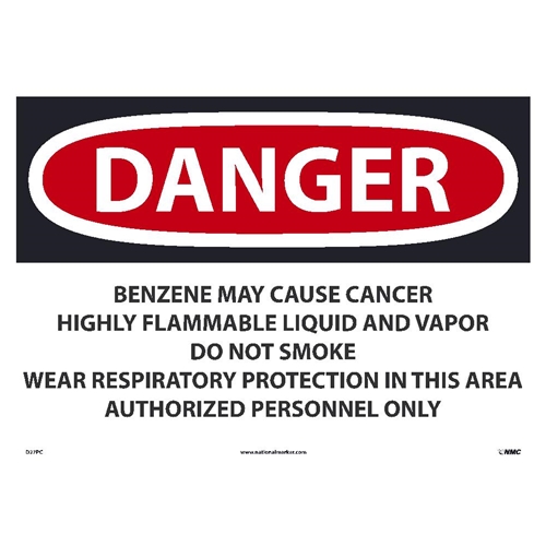 Danger Benzene May Cause Cancer Sign (D27PC)