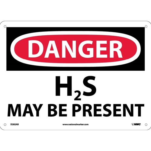Danger H2S May Be Present Sign (D282AB)