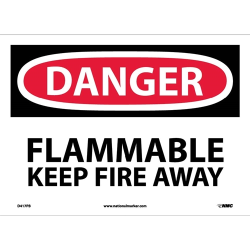 Danger Flammable Keep Fire Away Sign (D417PB)