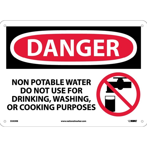 Danger Non-Potable Water Do Not Use Sign (D593RB)
