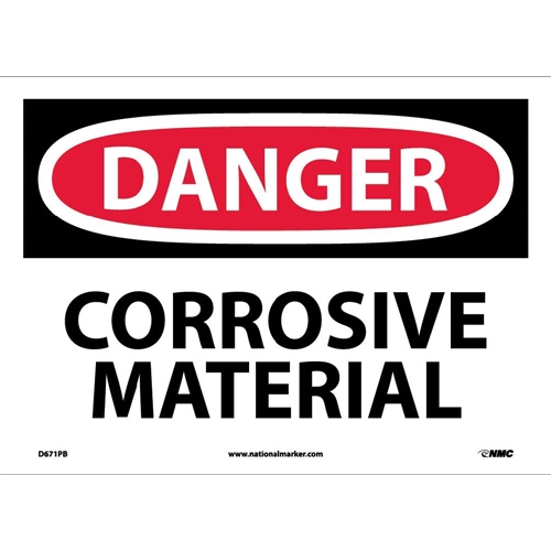 Danger Corrosive Material Sign (D671PB)