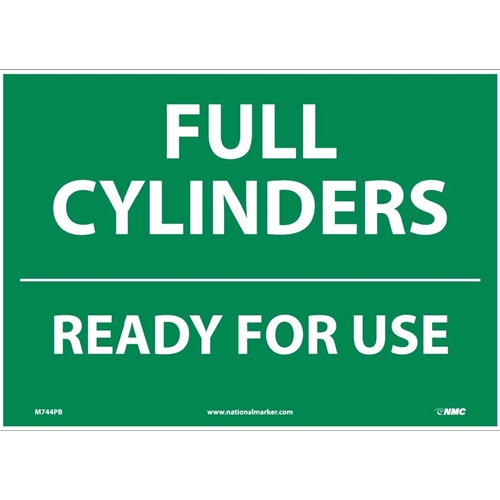 Full Cylinders Ready For Use Sign (M744PB)