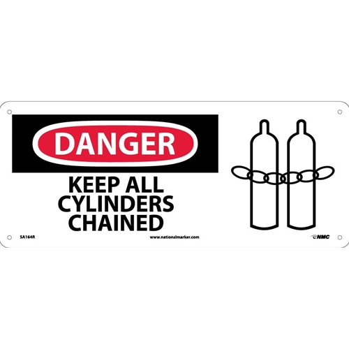 Danger Keep All Cylinders Chained Sign (SA164R)
