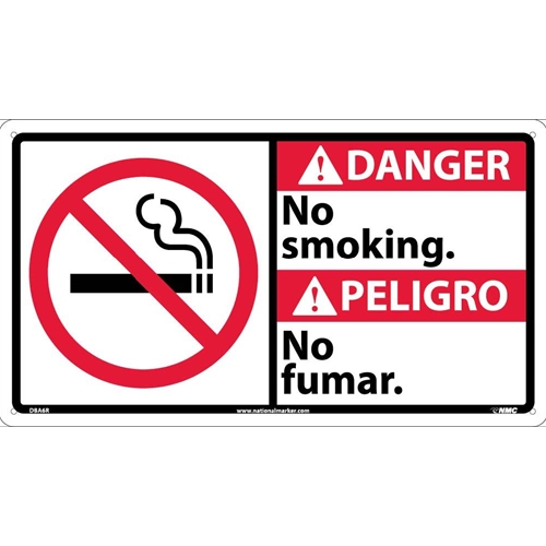 Danger No Smoking Sign - Bilingual (DBA6R)