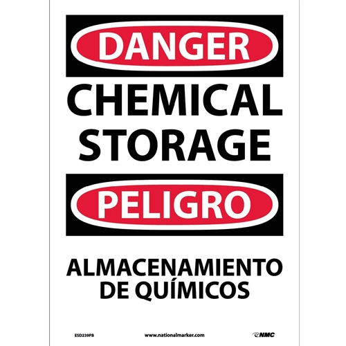 Danger Chemical Storage Sign - Bilingual (ESD239PB)