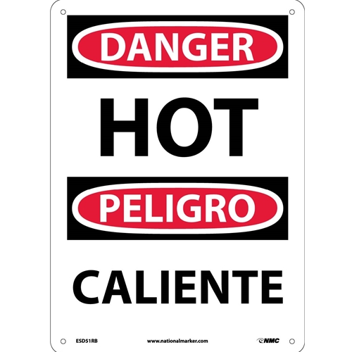 Danger Hot Sign - Bilingual (ESD51RB)