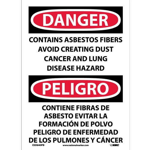 Danger Avoid Creating Dust Sign - Bilingual (ESD640PB)